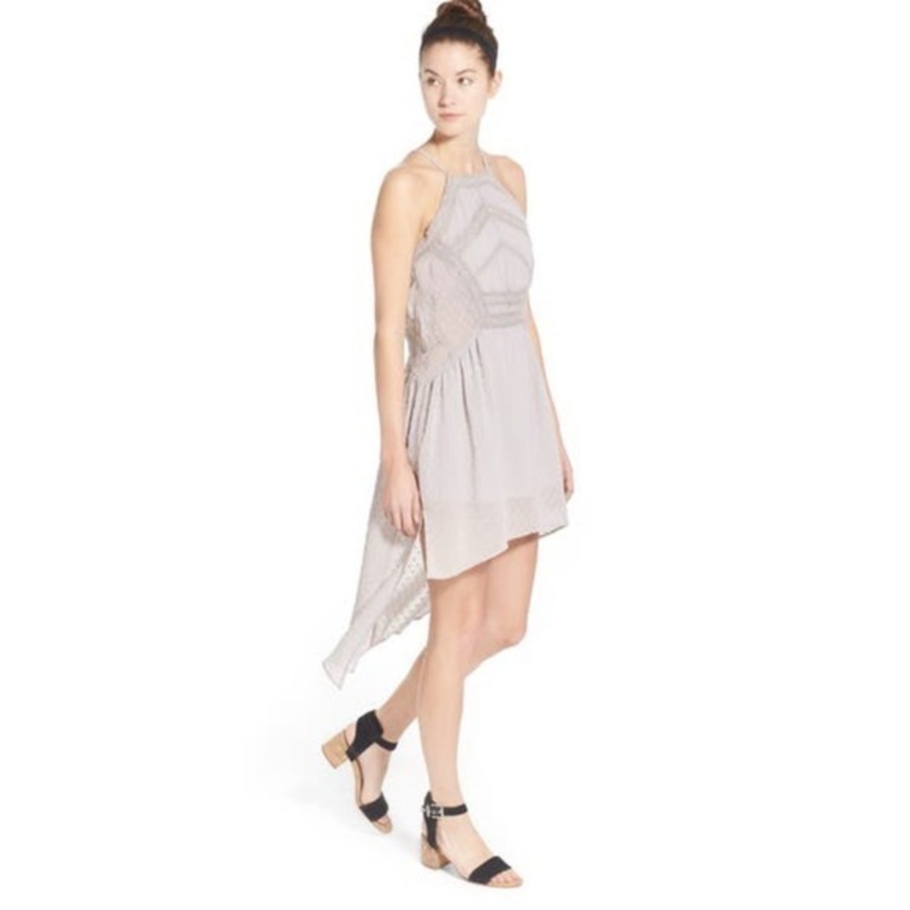 LAmade Dashka Swiss Dot Sleeveless High/Low Dress